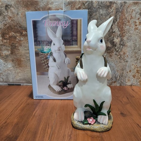 Decorative Bunny Rabbit White Figurine Easter Indoor Decor - Picture 3 of 14